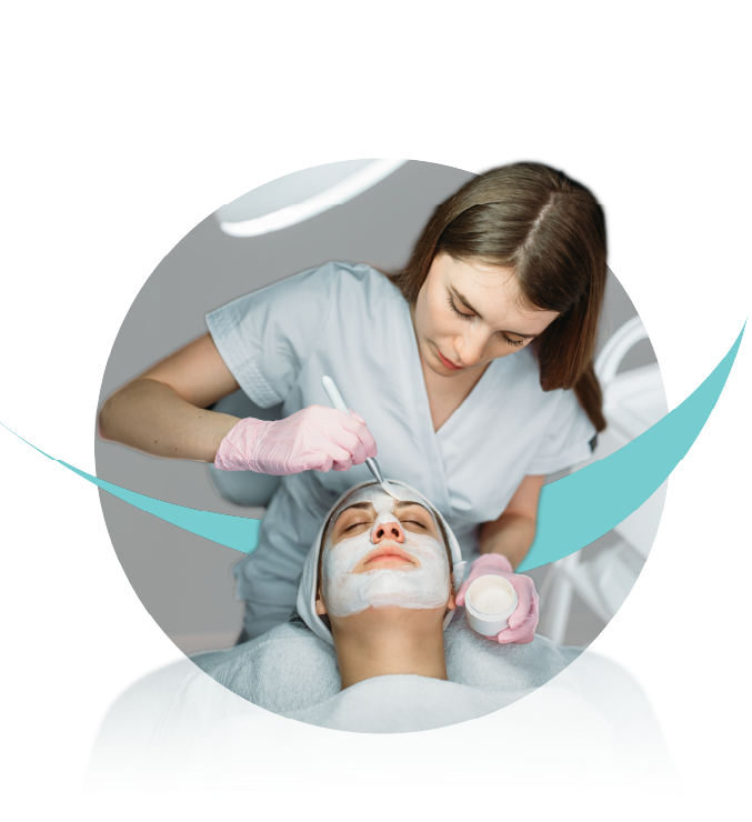 Práctica de dermocosmética en un entorno profesional